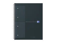 Spiraalblok Oxford International Notebook A4+ ruit 5X5mm 160 pagina's zwart
