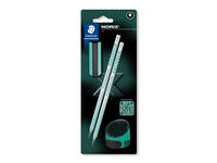 Potlood Staedtler Norix HB zwart-groen blister à 2 stuks