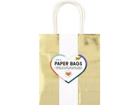 Cadeautas Folia goud kraft 18x21x8cm 7 stuks
