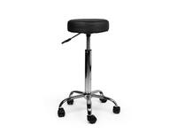 Tabouret kruk Office hoog met gasveer harde wielen zw