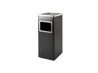 Afvalbak met asbak BRASQ 16 liter AT600 zwart
