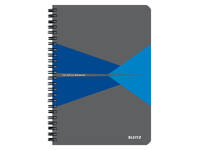 Notitieboek Leitz Office A5 lijn 180 pagina's 80gr grijs blauw