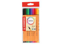 Fineliner STABILO Point 88/10 Qrea Edition fijn assorti 10 stuks