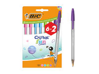 Balpen Bic Cristal Fun large assorti 6+2 gratis