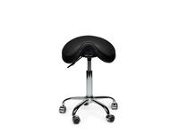 Zadelkruk Office Premium laag zonder voetring harde wielen zw