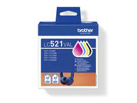 Inktcartridge Brother LC-521 zwart + 3 kleuren