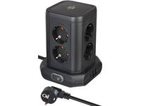 Stekkerdoos Brennenstuhl toren 8 voudig met 2x USB A 1x USB C PD zwart