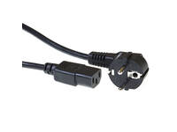 Kabel ACT STROOM C13 recht - CEE7/7 zwart 2.0 meter