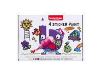 Stickerverf Bruynzeel met 2 sjablonen assorti 4 stuks