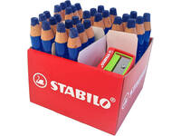 Whiteboardpotlood STABILO MARKdry incl 2 slijpers blauw classpack 30st