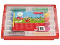 Viltstift STABILO Trio A-Z 378 fijn assorti classpack à 144 stuks
