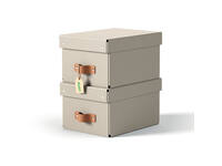 Opbergdoos Leitz Puro met deksel 7 liter set van 2 beige