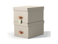 Opbergdoos Leitz Puro met deksel 17 liter set van 2 beige