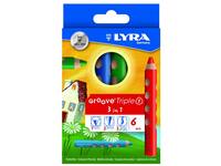 Kleurpotlood LYRA Groove Triple One extra dik set à 6 kleuren