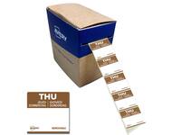 Etiket Avery HACCP donderdag-bruin 25x25mm 1000 stuks