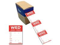 Etiket Avery HACCP woensdag-rood 40x56mm 500 stuks
