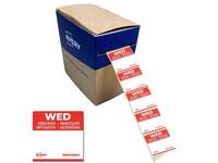 Etiket Avery HACCP woensdag-rood 25x25mm 1000 stuks