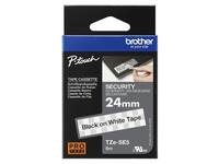 Labeltape Brother P-touch TZe-SE5 veiligheidstape 24mm zwart op wit