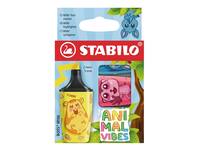 Markeerstift STABILO BOSS Animal Vibes mini assorti blister à 3 stuks