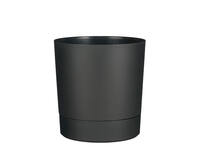 Plantenpot Mica Coco met schotel rond hoogte 23,5 Ø22,5 cm antraciet