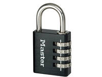 Hangslot MasterLock combinatieslot aluminium + hoofdsleutel 40mm