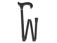 Wandelstok Able2 opvouwbaar soft derby handvat zwart