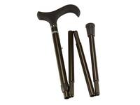 Wandelstok Able2 opvouwbaar carbon soft derby handvat zwart