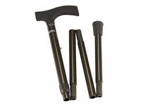 Wandelstok Able2 opvouwbaar carbon soft recht handvat zwart