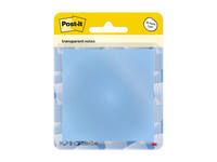 Memoblok Post-it 3M 73x73mm Transparant blauw