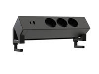Stekkerdoos Euroseats opbouw 3 voudig USB A+C zwart