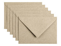 Envelop Papicolor C6 114x162mm kraft grijs pak à 6 stuks
