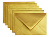 Envelop Papicolor C6 114x162mm metallic goud pak à 6 stuks