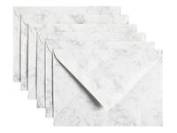 Envelop Papicolor C6 114x162mm marble grijs pak à 6 stuks