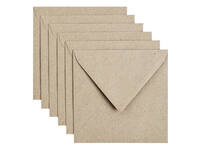 Envelop Papicolor 140x140mm kraft grijs pak à 6 stuks