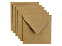 Envelop Papicolor 140x140mm kraft bruin pak à 6 stuks