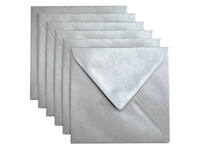 Envelop Papicolor 140x140mm metallic zilver pak à 6 stuks