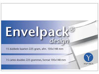 Dubbele kaart Papyrus Envelpack Design A6 105x148mm wit 894456 15 stuks