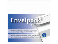 Dubbele kaart Papyrus Envelpack Design C6 114x162mm wit 894436 set van 8
