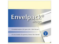 Dubbele kaart Papyrus Envelpack Design vierkant 130x130mm ivoor 894460 set van 10