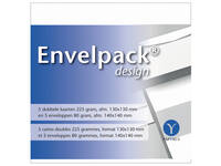 Dubbele kaart Papyrus Envelpack Design vierkant 140x140mm wit 894446 set van 5