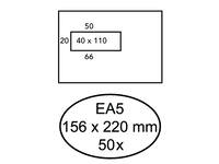 Envelop Hermes EA5 156x220mm venster 4x11links zelfklevend 50 stuks