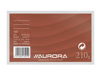 Systeemkaart Aurora 130x80mm lijn met rode koplijn 210gr wit 100 vel
