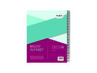 Tabbladen Multo A5 17-gaats alfabet PP grijs