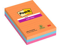 Memoblok Post-it 4690 Super Sticky 101x152mm lijn Bangkok 3 stuks