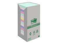 Memoblok Post-it 654-RTP 76x76mm recycled rainbow pastel 16 stuks