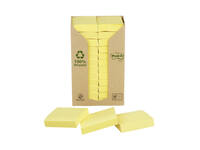 Memoblok Post-it 653 38x51mm recycled geel 24 stuks