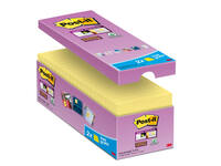 Memoblok Post-it 654 Super Sticky 76x76mm geel 14+2 gratis