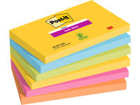 Memoblok Post-it 655 Super Sticky 76x127mm Carnival 6 stuks