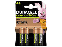 Batterij oplaadbaar Duracell 4x AA 1300mAh Plus