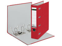 Giro-bank ordner Leitz A4 met dubbele mechaniek 80mm PP rood